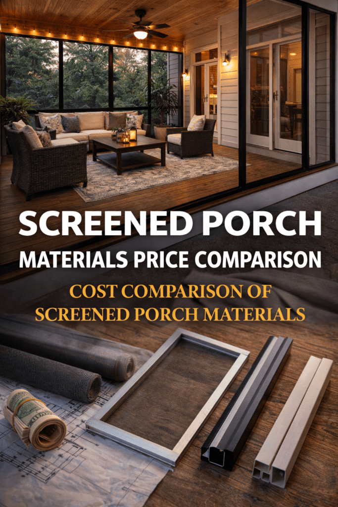 Screened Porch Materials Price Comparison